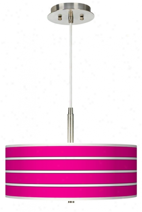 Bold Pink Stripe Giclee Pendant Chandelier (g9447-h1103)