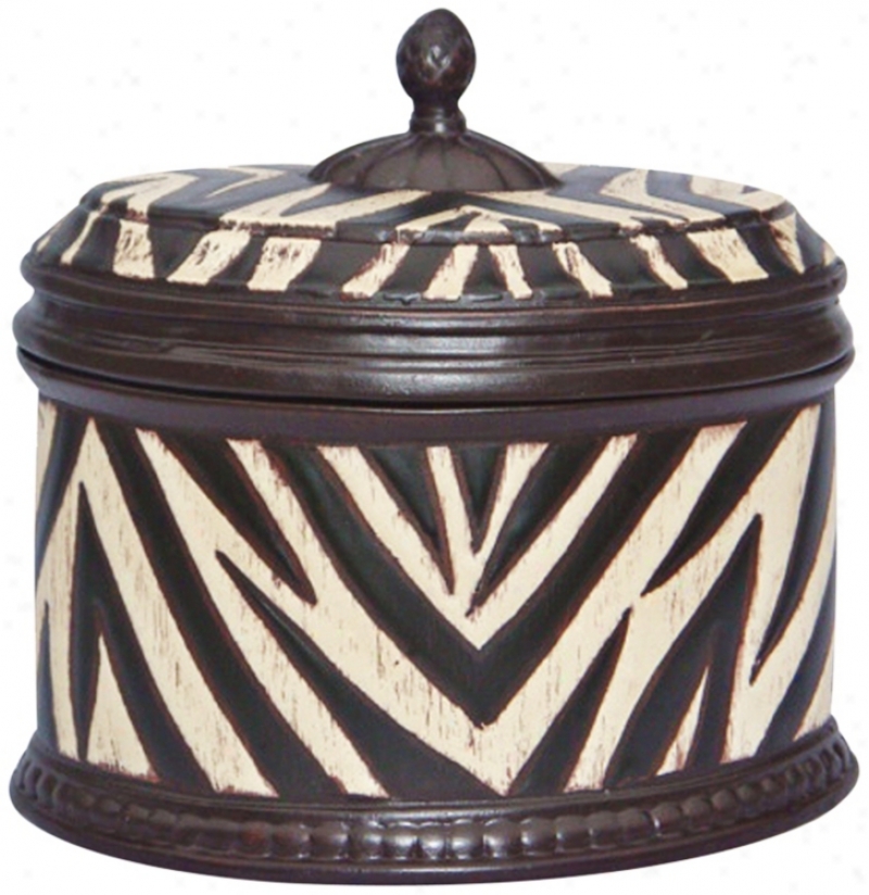 Botswana Ceramic Creature Print Lidded Box (v5147)