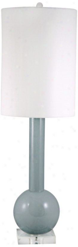 Bottle Neck Gray Glass Table Lamp (v2566)