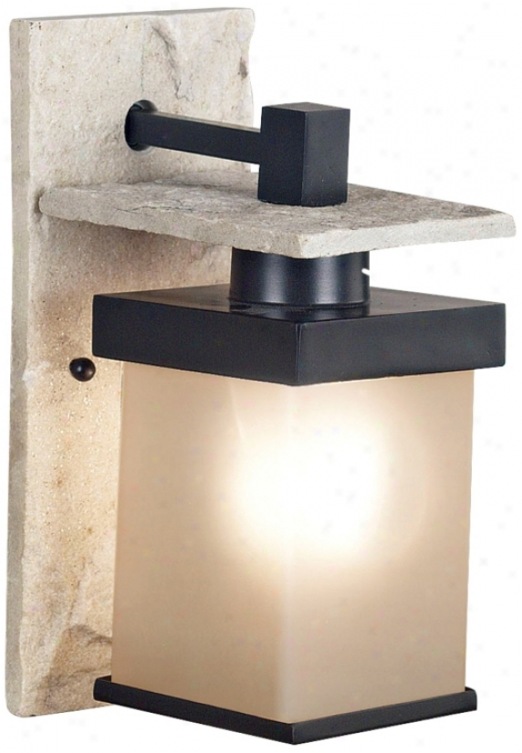 Boulder Natural Salte By the side of Graphite 14" High Wall Light (j7579)