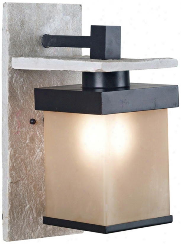 Boulder Natural Slate With Plumbago 16" High Wall Light (j7578)