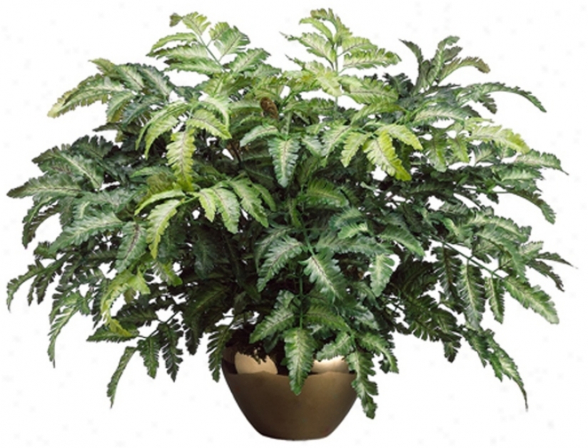 Bracken Fern In Ceramic Pot Faux Plant (n6764)