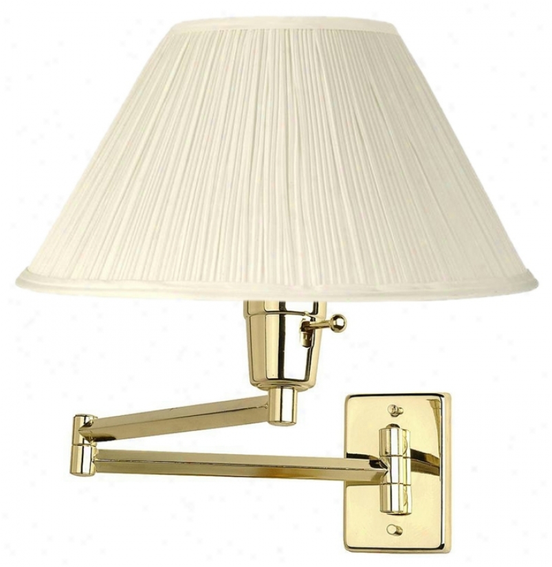 Brass Pleat Shade Plug-in Style Swing Arm Wall Lamp (79553-29936)