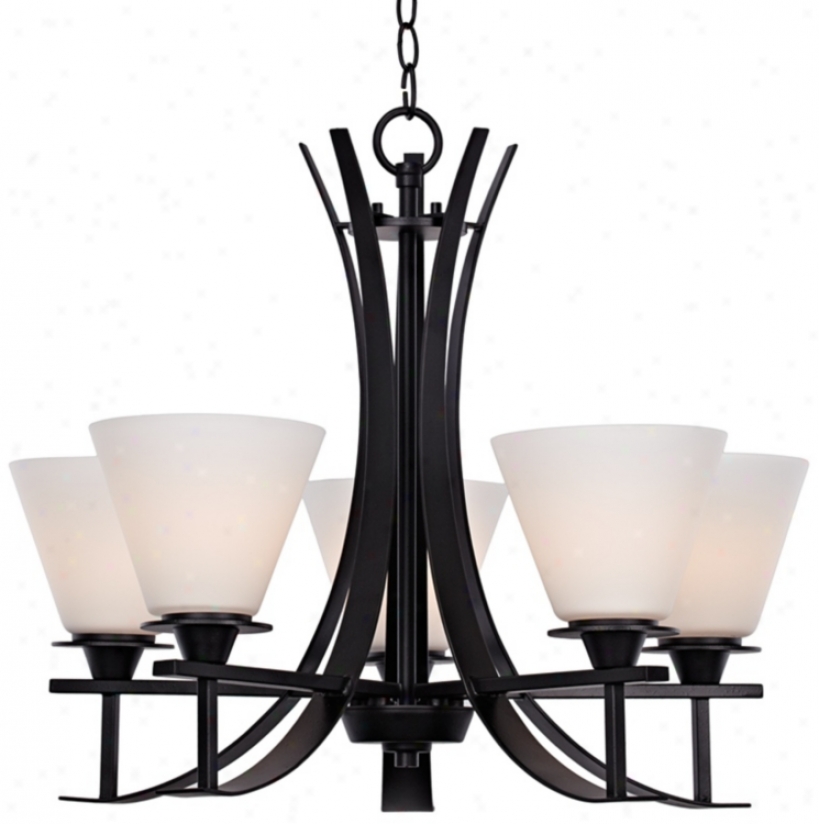 Bravura Black With Opal Glass 22 3/4" Wide Chandelier (t9180)