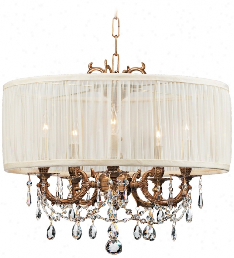 Brentwood Collection Aged Brass 5-light Crystal Chandelier (k4940)