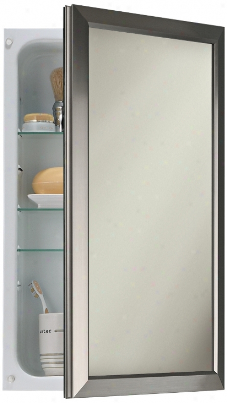 Broan Hampton Satin Nickel Frame Bathroom Medicine Cabinet (r9737)