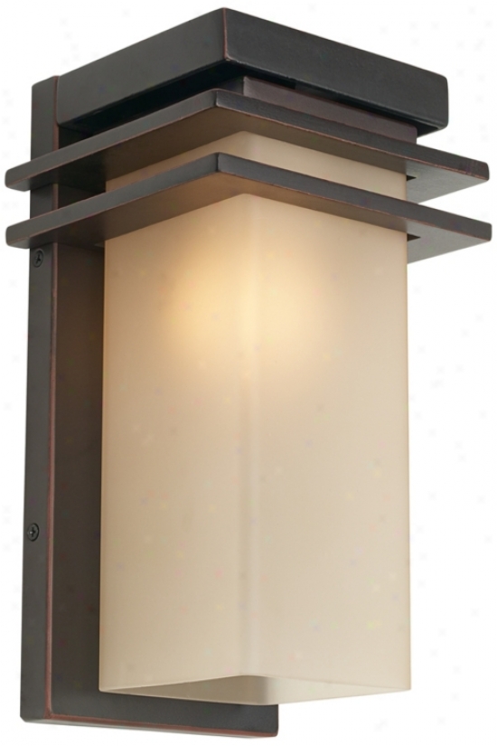 Bronze And Opal 12" High Rectangle Outdoor Wall Light (p3309)