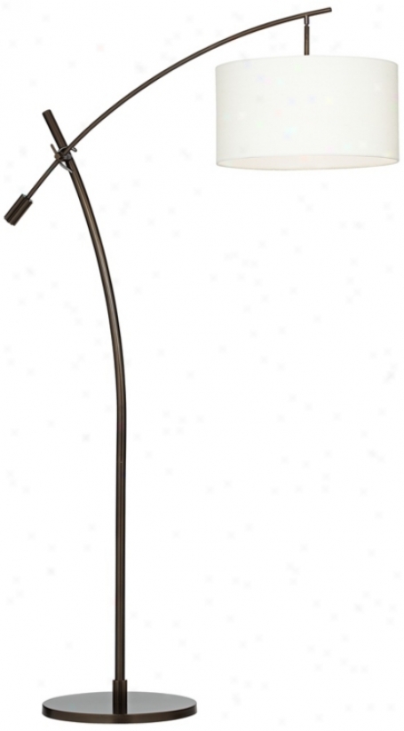 Bronze Boom Arc Floor Lamp With Lienn Shade (v2695)