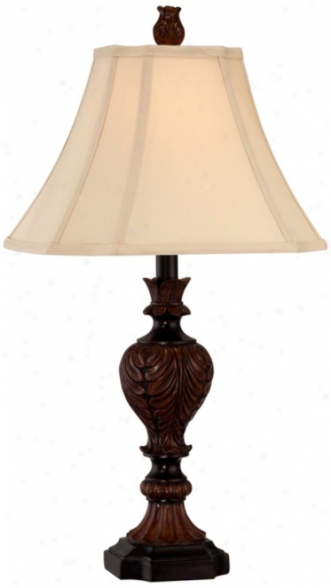 Bronze Carved Foobt Table Lamp (r2657)