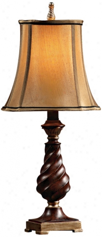 Bronze Crackle Twist Column Table Lamp (j1239)