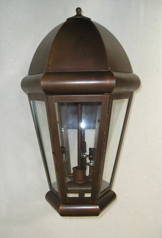 Bronze Finish Lantern 23 3/4&quor; High Outdoor Wall Light (06388)