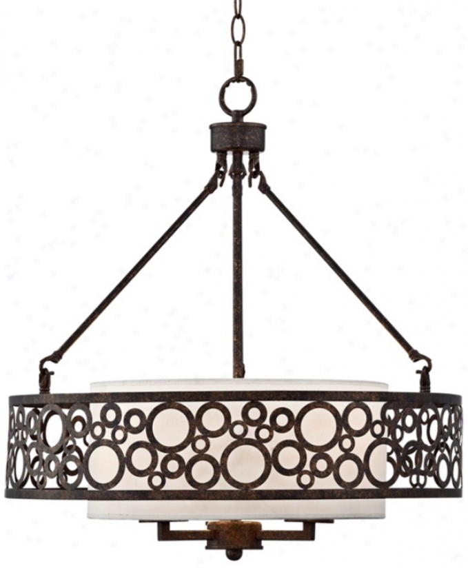 Bronze Finish Ringlet 22" Wide 3-light Pendant Light (t6970)