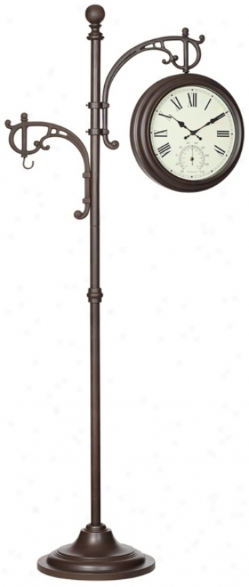 Bronze Indoor And Outdoor 6 Foot Adjustable Floor Clock (v2434)