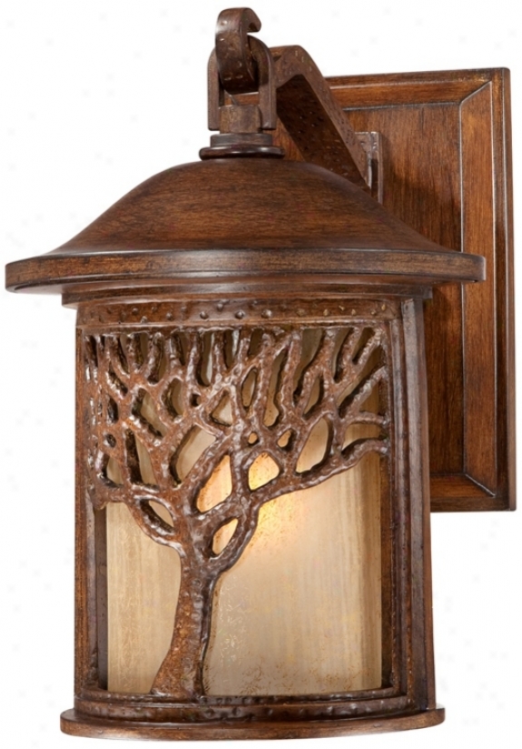 Bronze Mission Style Tree 12 1/4" High Outdoor Wall Light (uu9313)