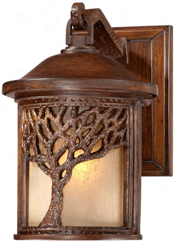 Bronze Mission Style Tree 9 1/2" High Outdoor Wall Light (u9311)