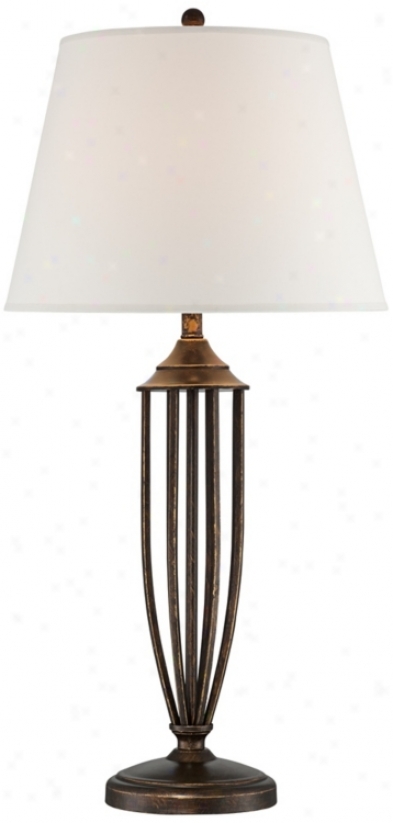 Bronze Open Caged Urn Table Lamp (t5573)