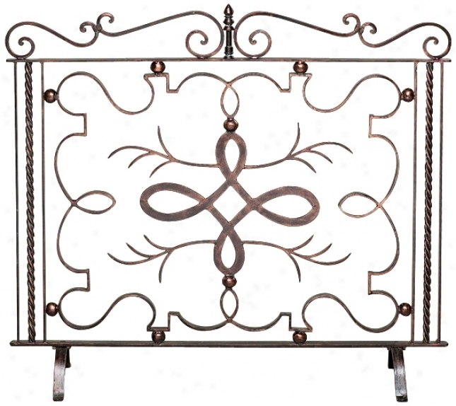 Bronze Verde Finish Iron Fire Screen (j5420)