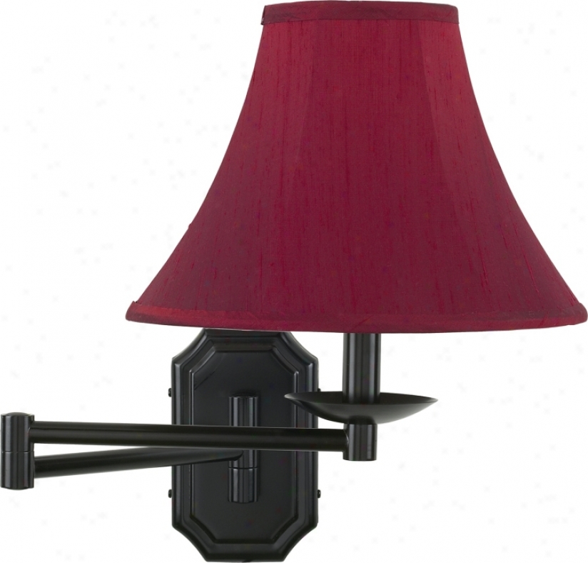 Bronze In the opinion of Red Dupioni Silk Shade Swing Arm Plug-in Wall Lamp (06063-20573)