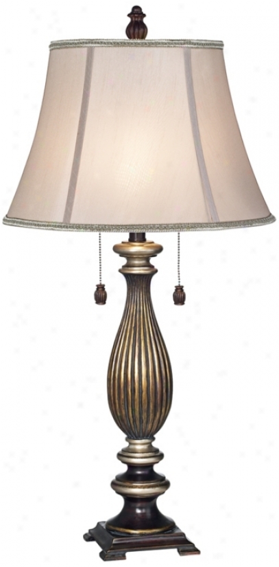 Bronze With Silver Acdents Synopsis Lamp (r7720)