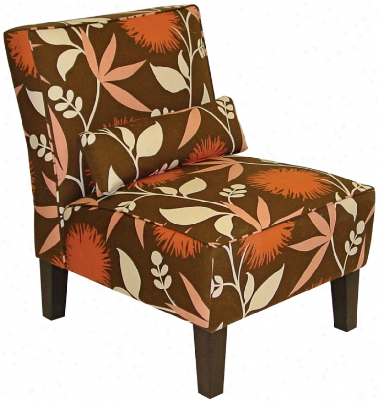 Brown Dandelion Stamp Armless Chair (n6114)