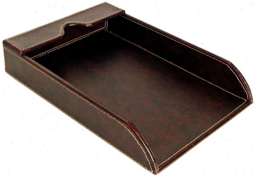 Brown Faux Leatyer Paper Tray (v3701)