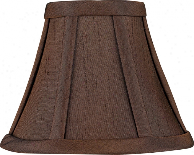 Brown Faux Silk Fabric Lamp Shade 3x6x5 (clip-on) (38700)