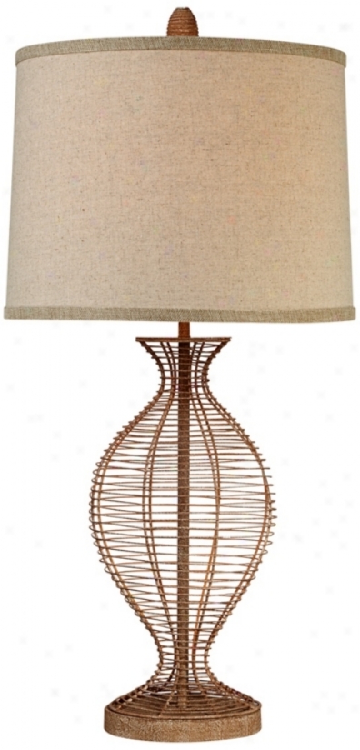 Brown French Wire Vase Table Lamp (u5376)