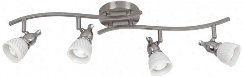 Brushed Nickel 2-arm 4-light Offset Track Fixture (t6293)