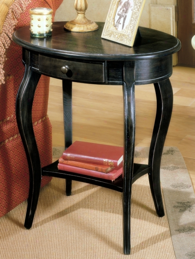 Brushed Sable Oval Accent Table (u4421)