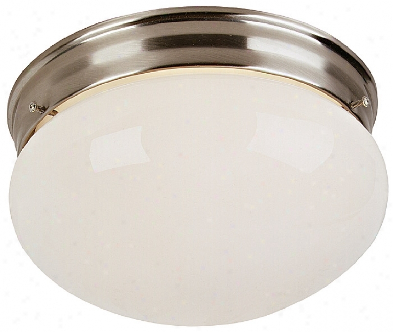 Brushed Steel 10&quoot; Wide Ceiling Light Fixture (45787)