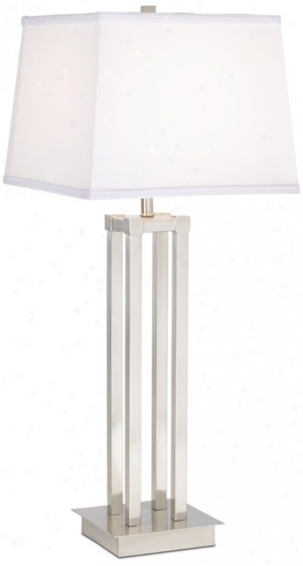 Brushed Steel 4 Column Table Lamp (86897)