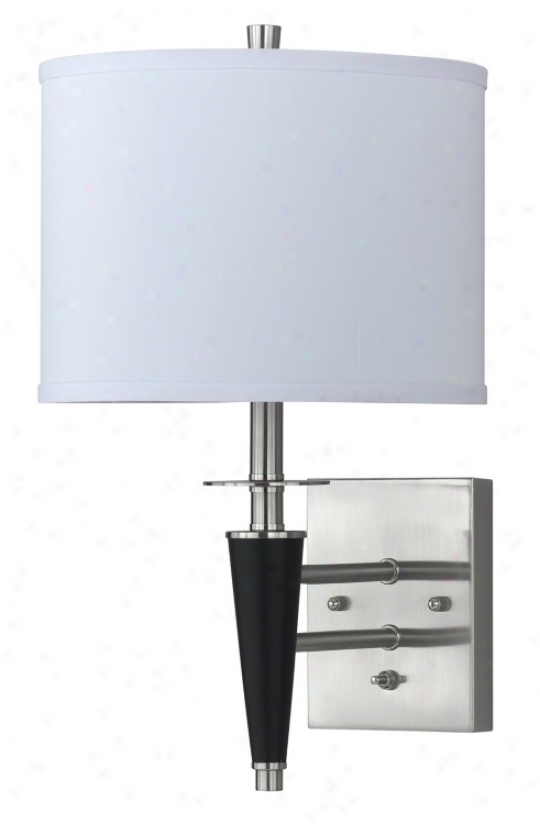 Brushed Steel  Black Plug-in Wall Lamp (9344)