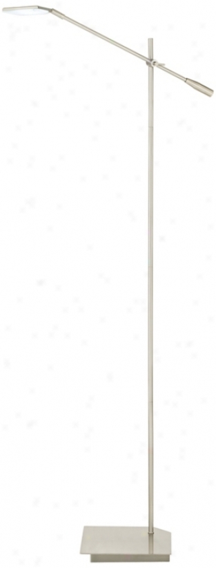 Brushed Steel Flat Hsad Led Balance Arm Floor Lamp (r7401)