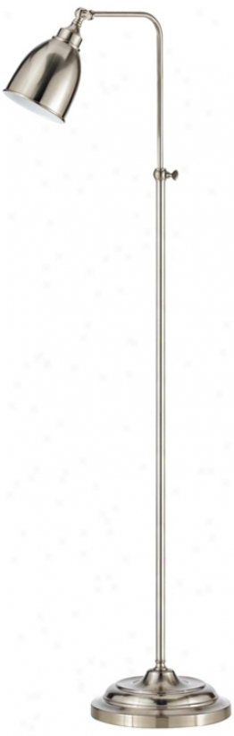 Brushed Steel Metal Adjustable Polestar Pharmacy Floor Lamp (p9570)