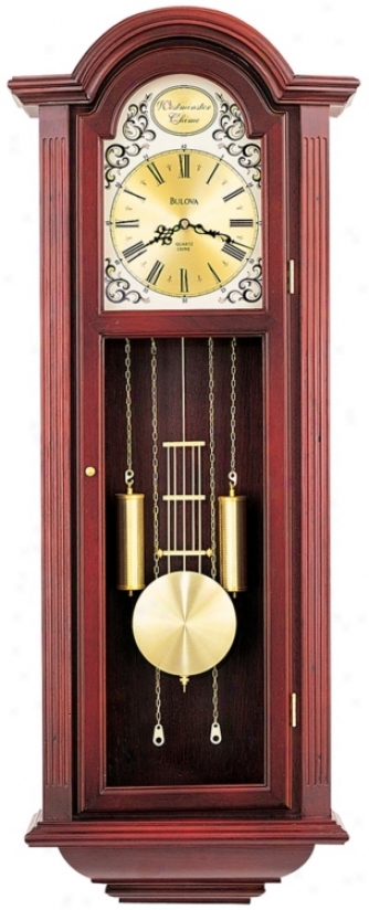 Bulova Mahogany Tatianna 40" High Wall Clock (f6839)