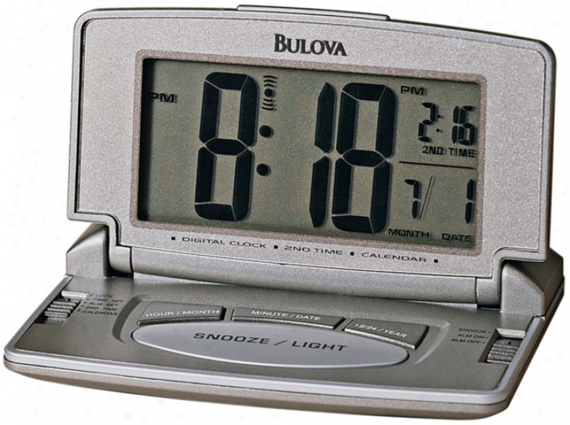 Bulova Titanium Digital 4" Wide Travel Clock (f6724)