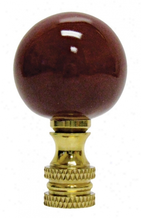 Burgundy Finish Ceramic Ball Finial (O1784)