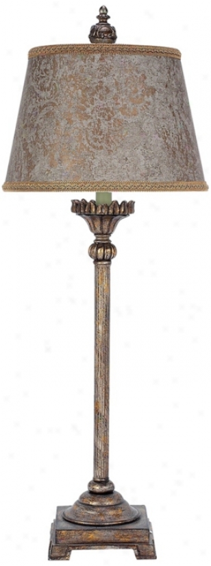 Burnished Gold Candlestick Table Lamp (t1636)