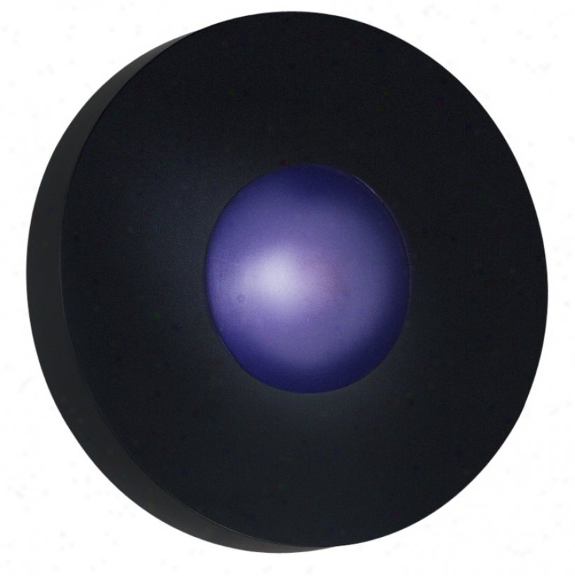 Burst Black Round 9 1/2" Wide Exterior Wall Or Ceiling Light (96679)