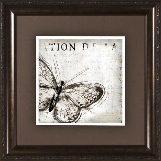 Butterfly Renderings I Under Glass 19 1/2" Square Wall Art (h1906)