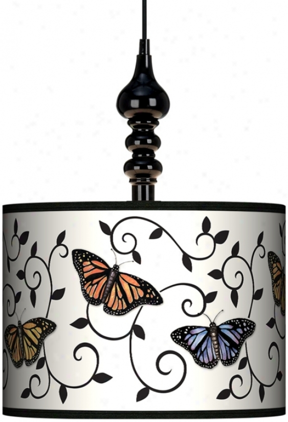 Butterfly Scroll 13 1/2" Spacious Boack Swag Chandelier (k3342-k7521)