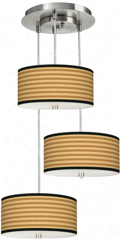 Butterscotch Parallels 3-in-1 Drum Shade Giclee Pendant (m2298-u4654)