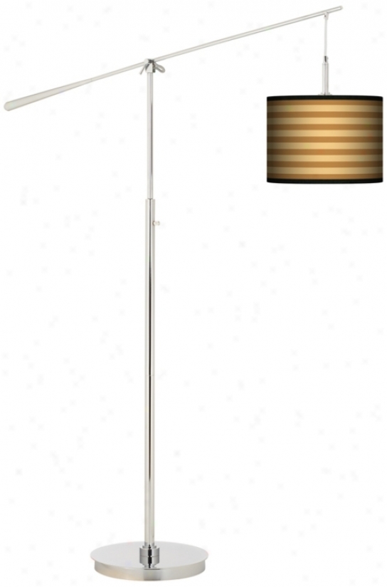 Butterscotch Parallels Giclee Boom Arm Floor Lamp (n0749-n4262)