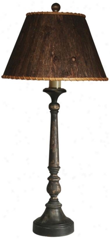 Cabin L0dgr Wpd Buffet Table Lamp By The Natural Light (f9408)