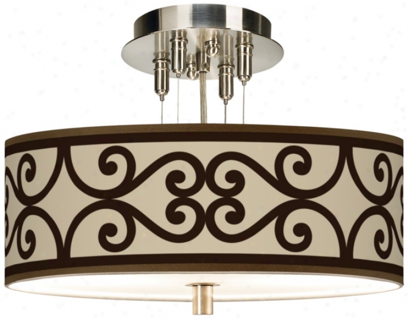 Cambria Scroll Giclee 14" Wide Ceiling Light (55369-p1992)