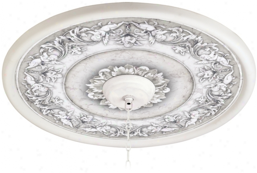 Camelot Manor Mist 24" Wide White 4 In. Opening Medallion (94330-g7709)