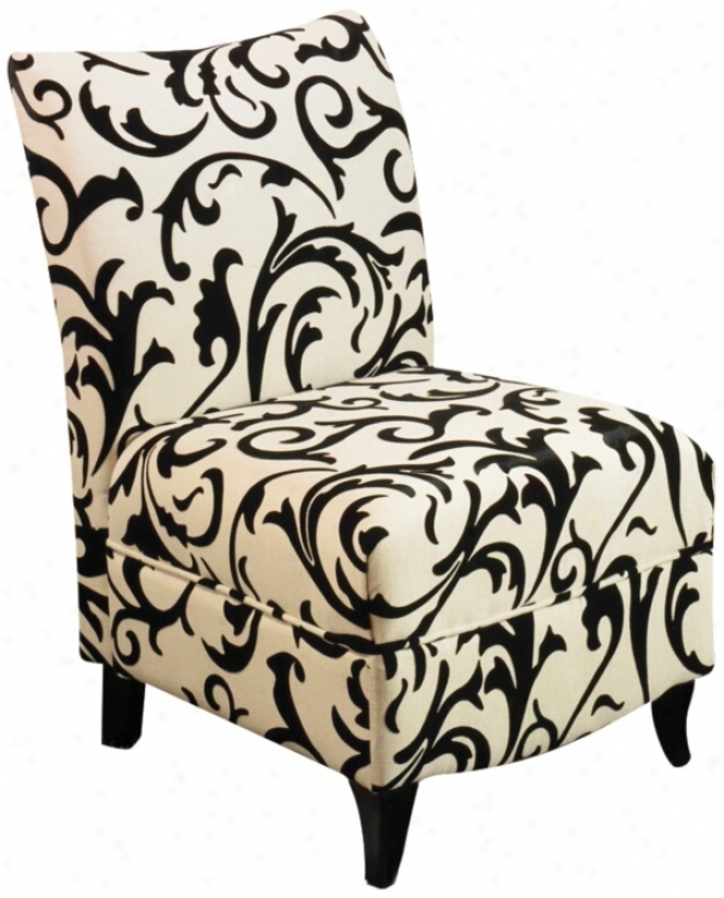 Camelot Pattern Armless Club Chair (j4463)