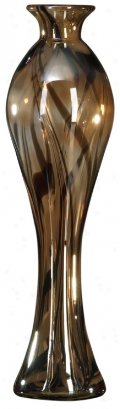 Caramel Swirl 22 3/4" High Art Glass Vase (j0406)