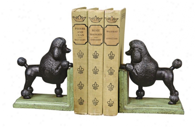 Cast Iron Gmoez The Poodle Bookends (j5672)