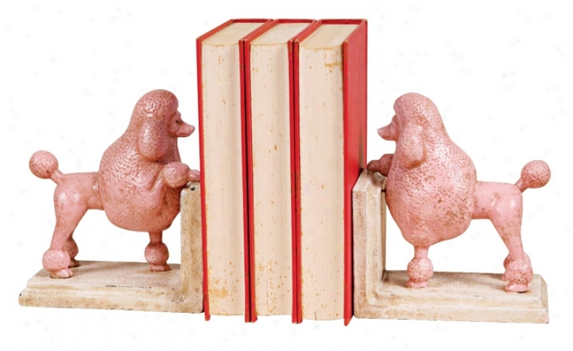 Cast Iron Rosey The Poodle Bookends (j5671)